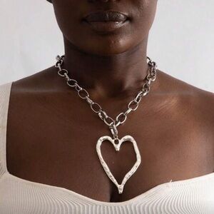 Silver Heart Pendant Necklace